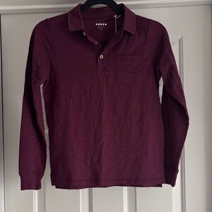 Mini Boden Rich Burgundy Long Sleeve Shirt